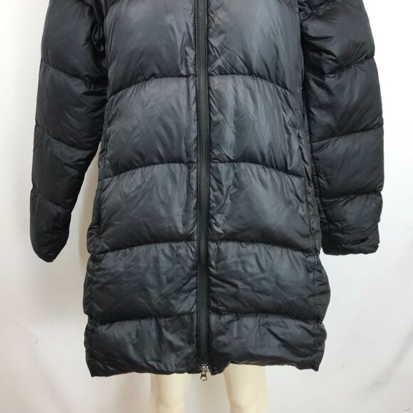 MOUNTAIN HARDWEAR - WOMEN'S MEDIUM - BLACK FULL ZIP HOODED DUCK DOWN PARKA COAT - Picture 3 of 9